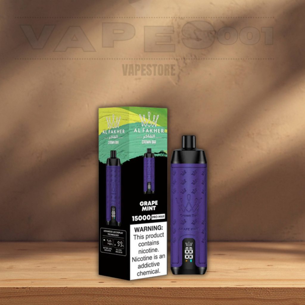 grape-mint-al-fakher-crown-bar-15000-pro-max-shisha-disposable-vape